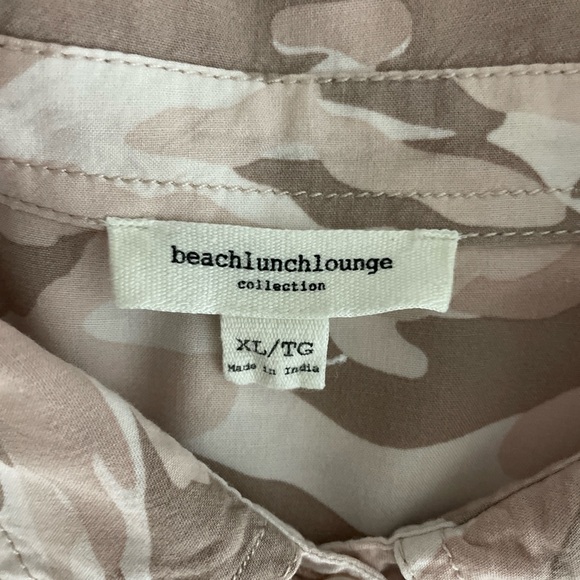 beach lunch lounge collection button down shirt top Size XL Pink Camo Casual - Picture 3 of 7